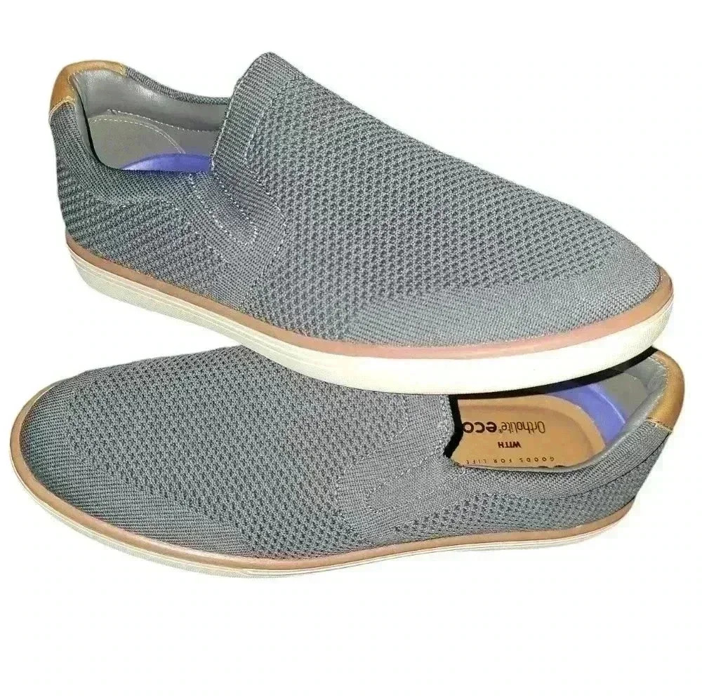 Sonoma  Dewitt Mens 7 Casual Slip On Shoes Knitted Grey W/ Ortholite Eco  Foam